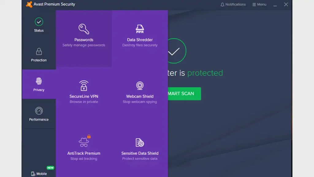 Additional Security and Privacy Tools in Avast